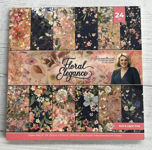 Sara Davies Signature Collection Floral Elegance Paper Pad 6x6 - Inspire Creationz