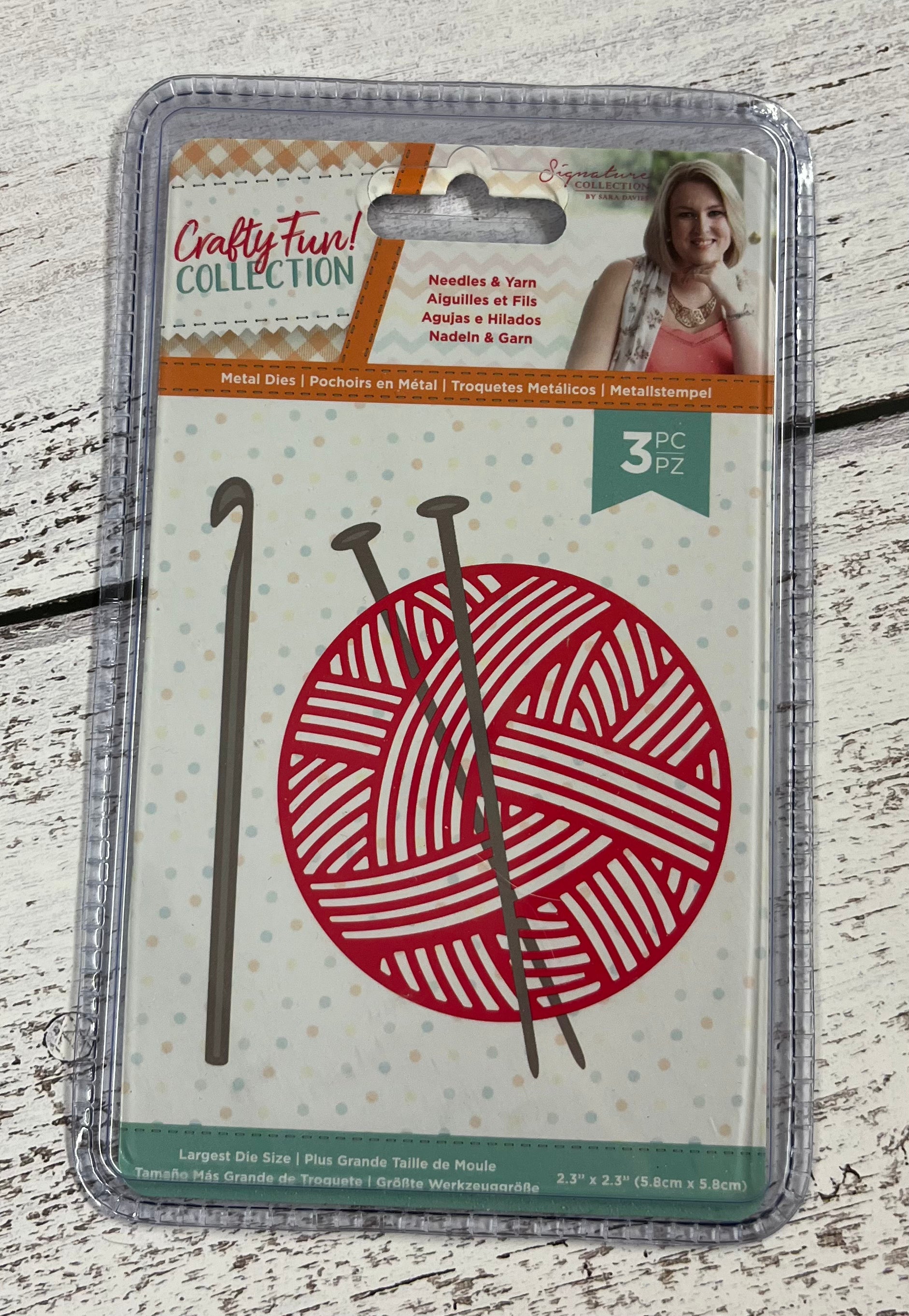 Sara Davies Crafty Fun Collection Needle &amp; Yarn Die Set
