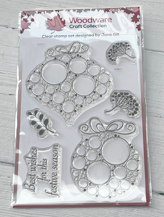 Woodware Craft Collection Bubble Bauble - Festive Duo x6