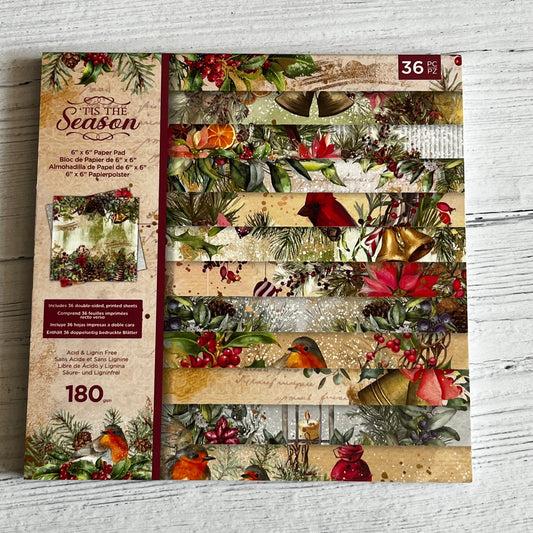 Crafters Companion Tis the Season 6x6 Paper Pad