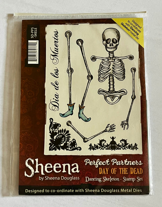 Sheena Douglas Day of the Dead Dancing Skeleton Stamp Set