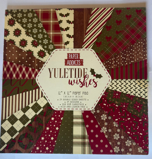 Paper Addicts Yuletide Wishes 12x12 Paper Pad