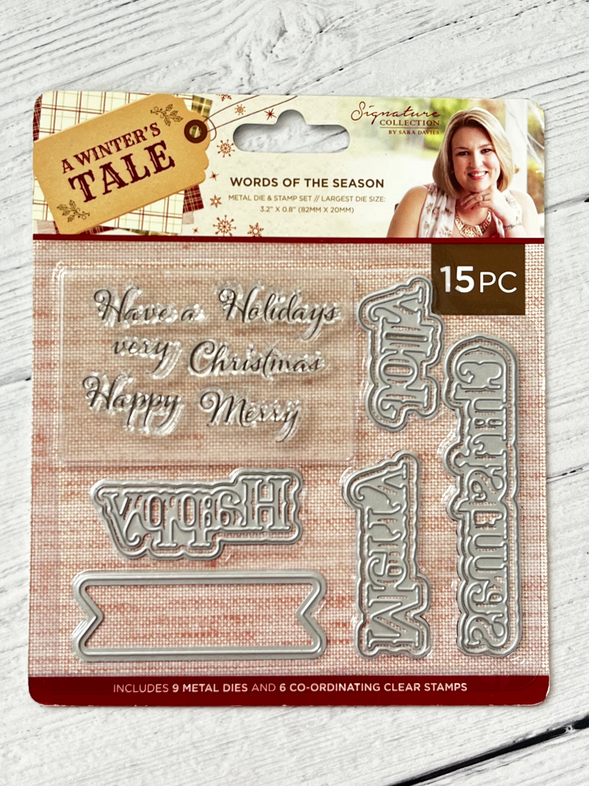 Sara Davies A Winter's Tale Collection Word of the Season Stamp & Die Set - Inspire Creationz