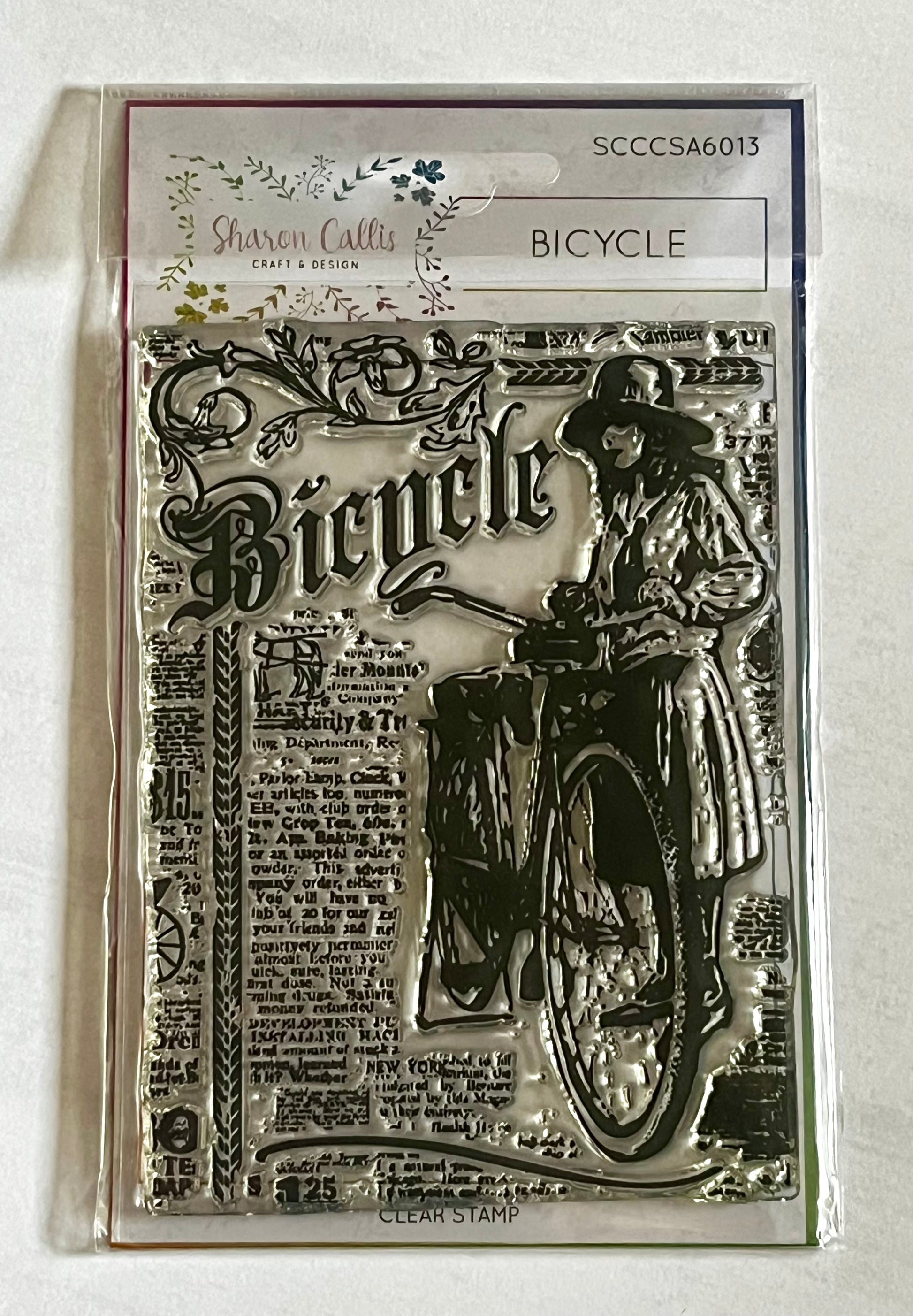 Sharon Callis Craft Bicycle A6 Acrylic Stamp - Inspire Creationz