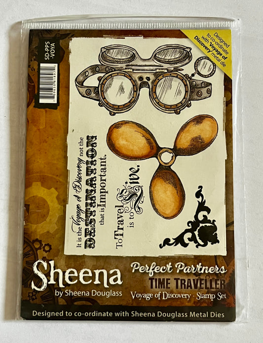 Sheena Douglas Time Traveller Voyage of Discovery Stamp Set - Inspire Creationz