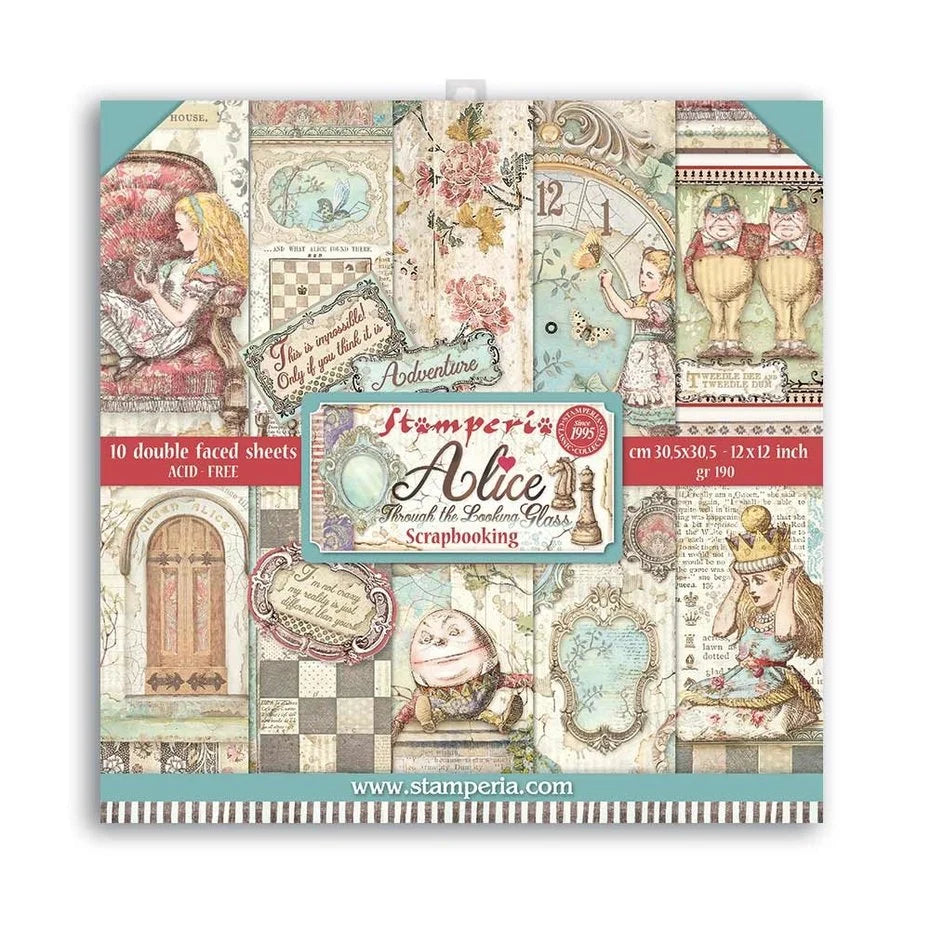 Stamperia Alice 12x12 Inch Paper Pack (SBBS01) - Inspire Creationz