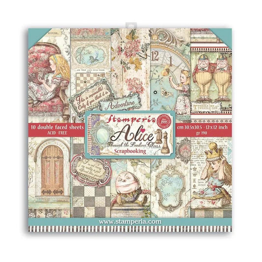Stamperia Alice 12x12 Inch Paper Pack (SBBS01) - Inspire Creationz