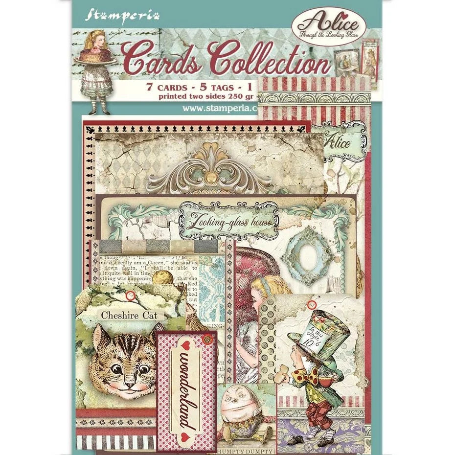 Stamperia Cards Collection Alice Through the Looking Glass (SBCARD02) Inspire Creationz