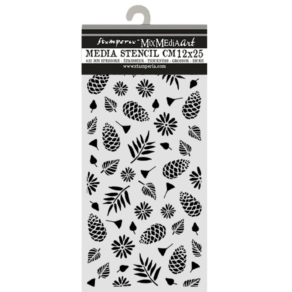 Stamperia Christmas Pinecones Thick Stencil 12x25cm Borders (KSTDL171) - Inspire Creationz
