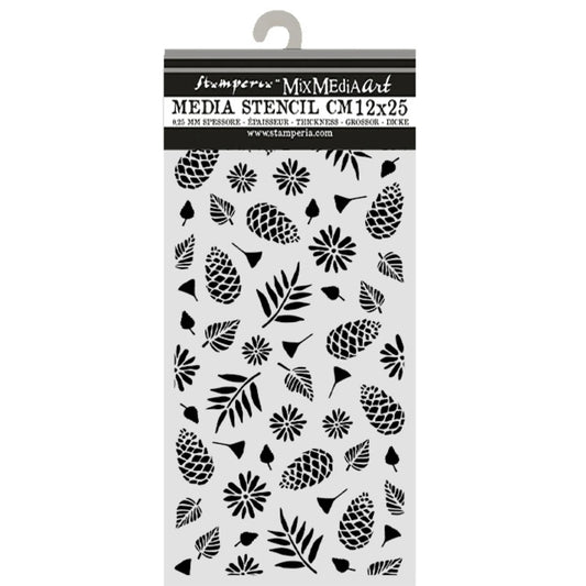 Stamperia Christmas Pinecones Thick Stencil 12x25cm Borders (KSTDL171) - Inspire Creationz