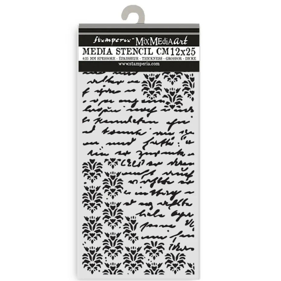 Stamperia Secret Diary Seal & Writings Stencil - Inspire Creationz