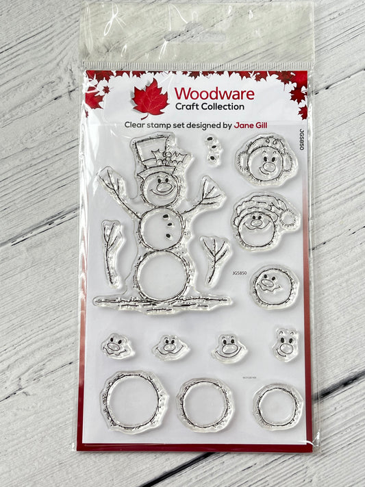 Woodware Craft Collection Bubble Snowmen Clear Stamps - Inspire Creationz
