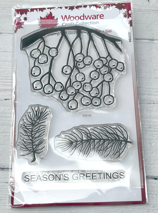 Woodware Craft Collection Festive Hanging Berries Clear Stamps - Inspire Creationz