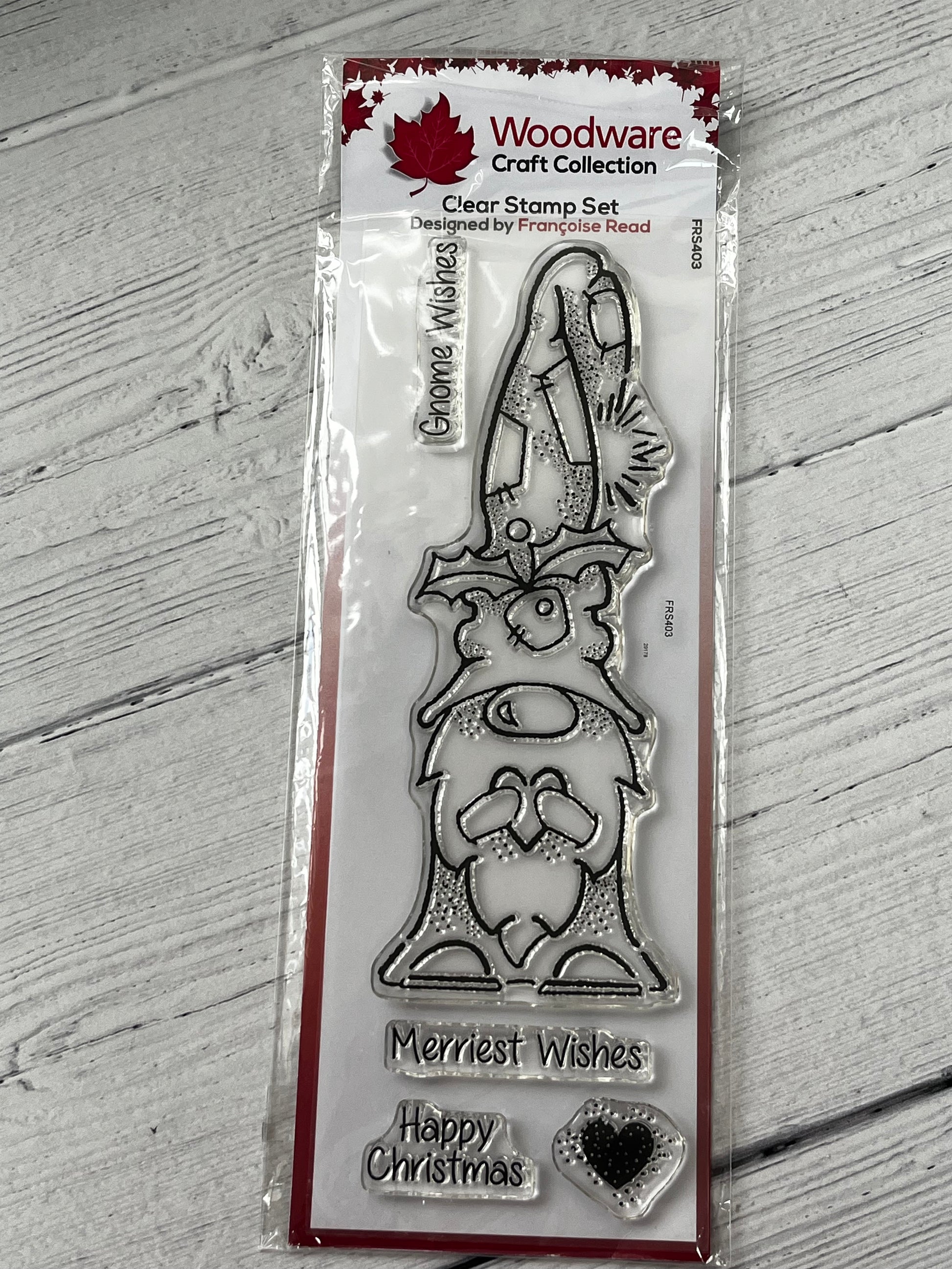 Woodware Gnome Wishes Clear Stamp Set - 5 Stamps - Inspire Creationz