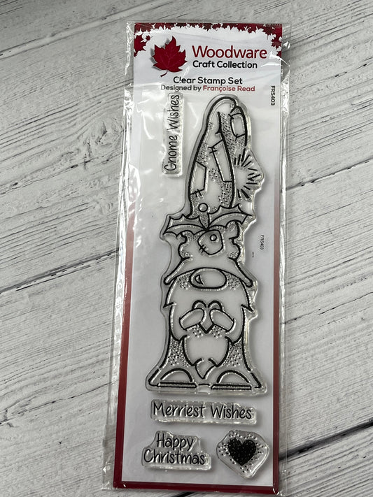 Woodware Gnome Wishes Clear Stamp Set - 5 Stamps - Inspire Creationz