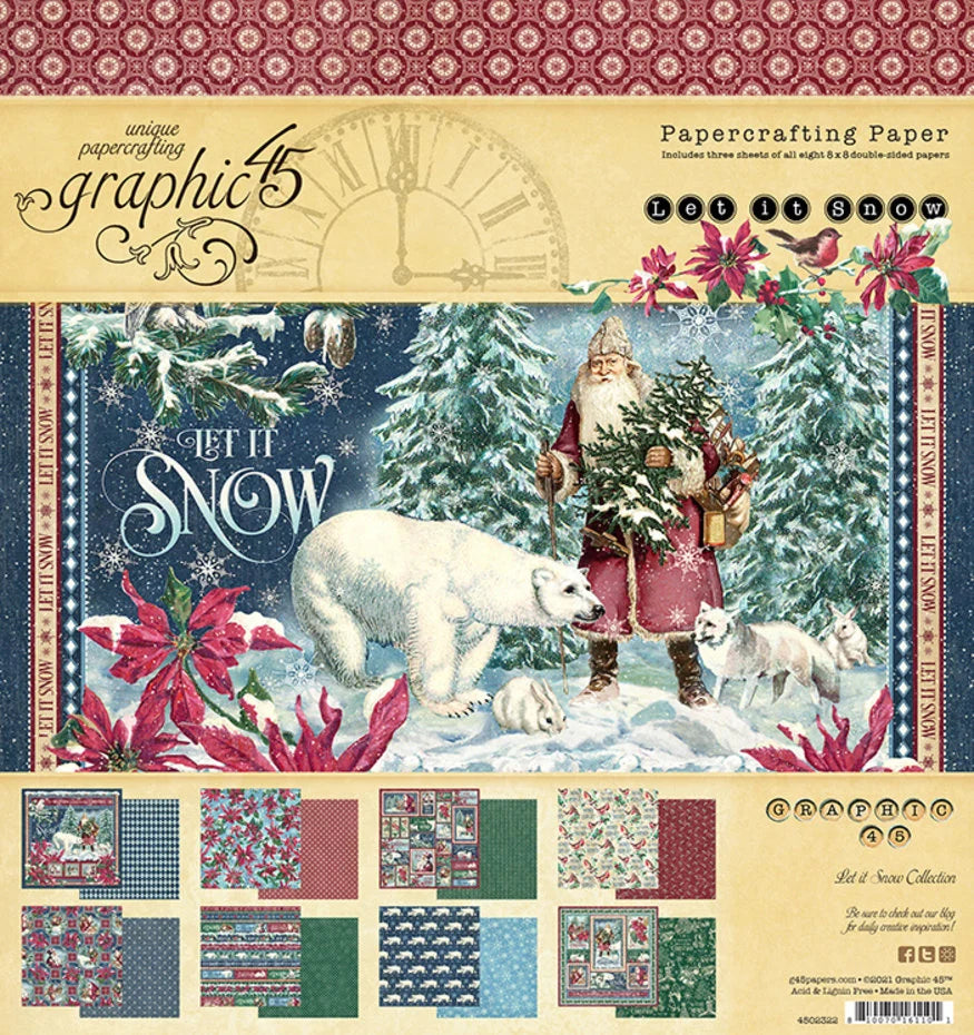 Graphic45 Let It Snow 8x8 Paper Pad - Inspire Creationz