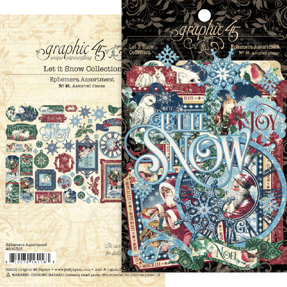 Graphic45 Let It Snow Die-Cut Embellishments x48 - Inspire Creationz