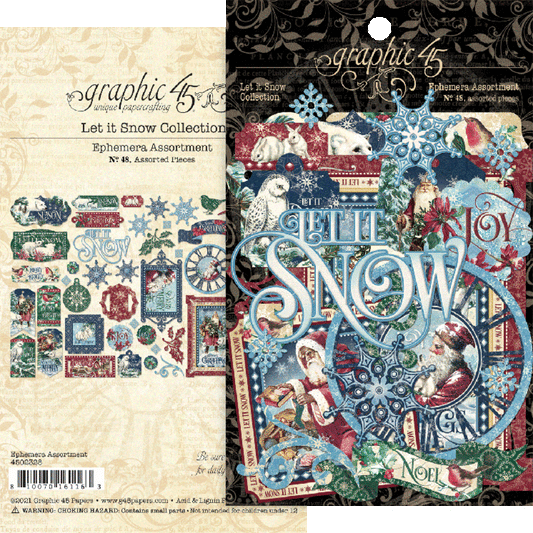 Graphic45 Let It Snow Die-Cut Embellishments x48 - Inspire Creationz