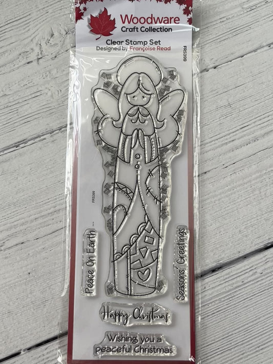 Woodware Patch Angel Clear Stamp Set x2 Stamps