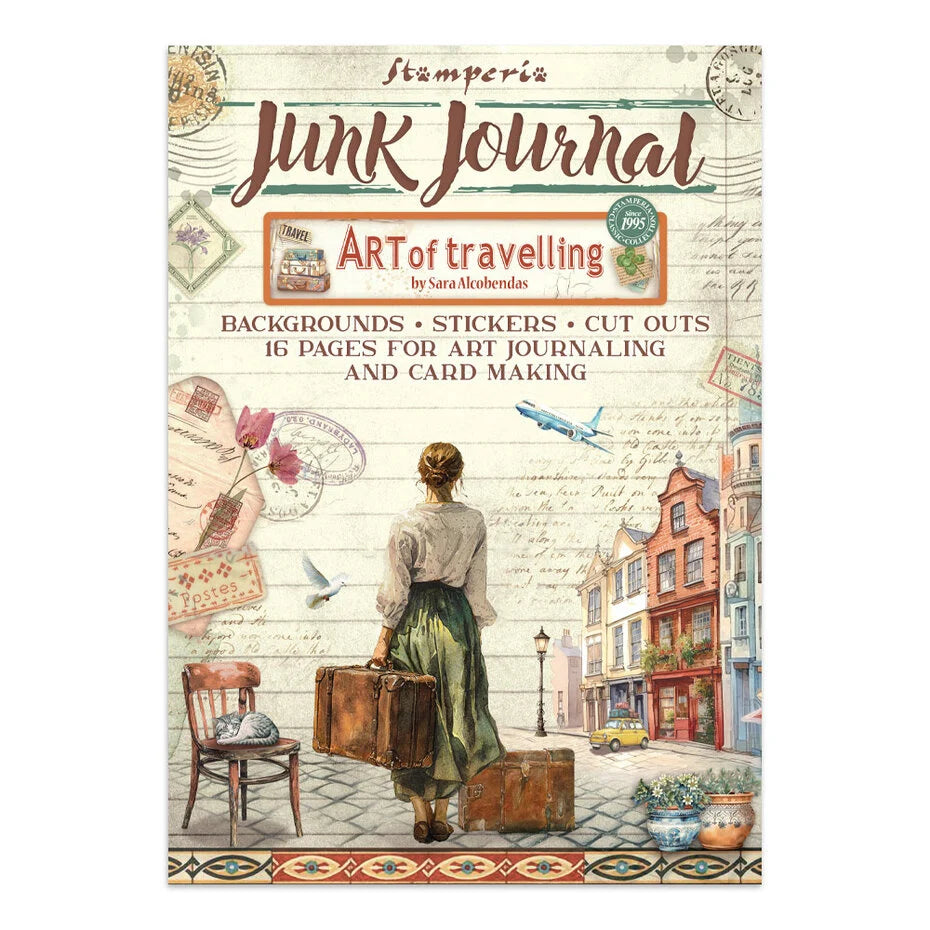 Stamperia Art of Travelling Junk Journal Stickers, Backgrounds, Cut-Outs