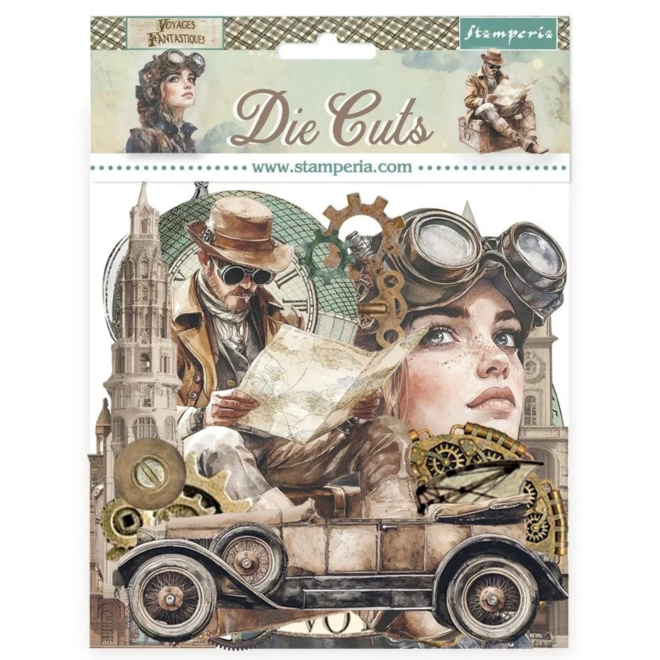 Stamperia Voyages Fantastiques Die Cuts pack (37pcs) - Inspire Creationz