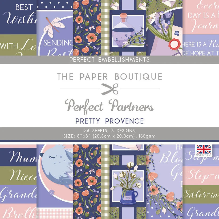 The Paper Boutique Perfect Partners - Pretty Provence 8 in x 8 in Embellishments